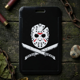 ID Card Badge Holder - Friday the 13th - Jason Voorhees mask and machetes
