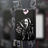 ID Card Badge Holder - Scream - Ghostface holding knife, hearts