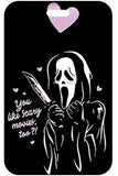 ID Card Badge Holder - Scream - Ghostface holding knife, hearts