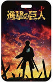 ID Card Badge Holder - Attack on Titan - Eren silhouette fiery background