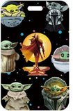 ID Card Badge Holder - Star Wars - Grogu and The Mandalorian Mandalorian Grogu Sun Collage