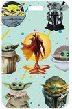 ID Card Badge Holder - Star Wars - Grogu and The Mandalorian Multi-Grogu, Mando Silhouette