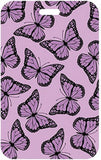 ID Card Badge Holder - Generic - Purple butterfly pattern