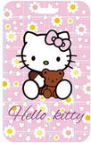 ID Card Badge Holder - Sanrio - Hello Kitty with teddy bear Pink Plaid Kitty, Teddy Bear