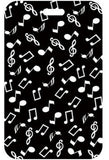ID Card Badge Holder - Generic - Musical Notes Pattern White Notes On Black