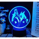 3D LED Night Light - Sky - White Bird and Anubis Dragon Bone