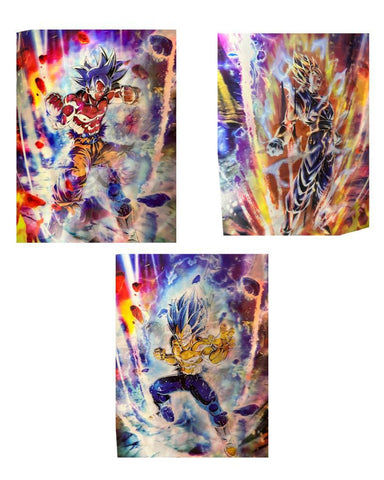 3D Lenticular Poster - Dragon Ball - Vegeta SSB Goku Ultra Instinct & Vegito SS
