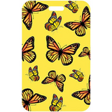 ID Card Badge Holder - Colorful Butterflies On Yellow Background