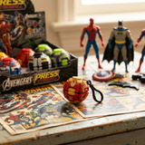 Fidget Toy - Marvel / DC Comics - Superhero Press Gyroball With Keychain (Random Character)
