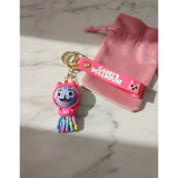 3D PVC Figure Keychain - Gabby's Dollhouse - DJ Catnip In Pink Hoodie With Colorful Tentacles