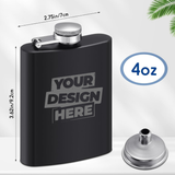 Premium Laser Engraving - Matte Black Pocket Flask