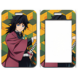 ID Card Badge Holder - Demon Slayer - Giyu Tomioka With Sword On Geometric Pattern
