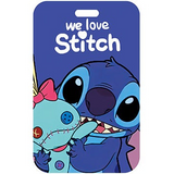 ID Card Badge Holder - Lilo & Stitch - Stitch Hugging Scrump Doll Blue