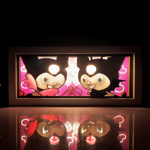 3D Paper Carving Light Lamp - Sanrio - Kuromi Twins