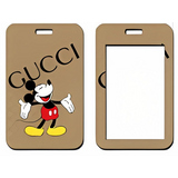 ID Card Badge Holder - Mickey & Friends - Mickey Mouse On Gucci Monogram Brown (Style 4)