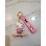 3D PVC Figure Keychain - Hello Kitty - On Skateboard Variant 2