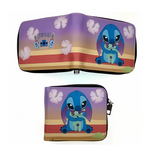 Zippered Short Wallet - Disney - Lilo & Stitch - Stitch & Scrump
