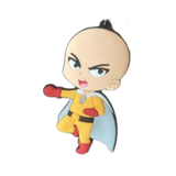 One-Punch Man Chibi Saitama in fighting pose PVC keychain