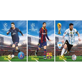 3D Lenticular Poster 12x16 - Lionel Messi - Three Club Jerseys Stadium Action