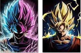 3D Lenticular Poster - Dragon Ball - Goku Half SSB Half SSR & Super Saiyan