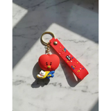 3D PVC Figure Keychain - Bt21 - Tata With Sleeping Van