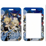 ID Card Badge Holder - Genshin Impact - Aether And Lumine With Other Characters