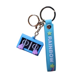 3D PVC Figure Keychain - Rainbow Friends - Cyan Blue Box Feet