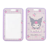 Sanrio Kuromi on Purple Gingham id badge holder