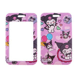 Sanrio Kuromi Poses on Purple Background id badge holder