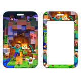Minecraft Steve and Alex in a cave id badge holder