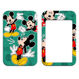 Mickey Mouse & Friends Poses on Green Background id badge holder