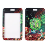 Rick and Morty Escaping Through Portal id badge holder