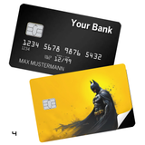 DC Comics Batman Standing on Yellow Background card skin sticker