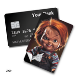 Child's Play Menacing Chucky Doll Holding Knife card skin sticker