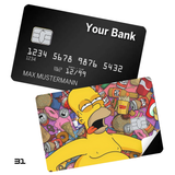 The Simpsons Homer Simpson Surrounded by Junk Food card skin sticker