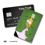 The Simpsons Homer Simpson Hiding in Bush Meme card skin sticker
