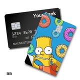 The Simpsons Bart Simpson with Floating Donuts card skin sticker