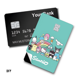 Sanrio Characters with Rainbow and Logo card skin sticker