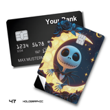 The Nightmare Before Christmas Jack Skellington Portrait with Blue Roses card skin sticker