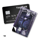 The Nightmare Before Christmas Jack Skellington and Zero in Graveyard card skin sticker