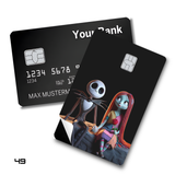 The Nightmare Before Christmas Jack Skellington and Sally Sitting Together card skin sticker