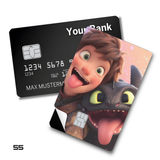 How to Train Your Dragon Hiccup and Toothless Funny Selfie card skin sticker
