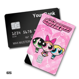 The Powerpuff Girls Powerpuff Girls Flying Pink Design card skin sticker