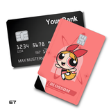 The Powerpuff Girls Blossom Posing on Pink Background card skin sticker