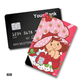 Strawberry Shortcake Cute with Berries card skin sticker