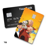 Peanuts Gang on Snoopy's Doghouse card skin sticker