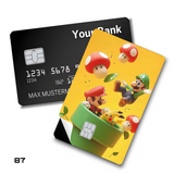 Mario Characters in Green Pipe card skin sticker