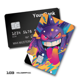 Pokemon Colorful Pop Art Gengar Sticking Tongue Out card skin sticker