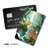 Pokemon Starter in a Forest Setting card skin sticker