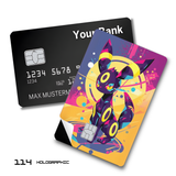 Pokemon Vibrant Abstract Umbreon with Glowing Rings card skin sticker
